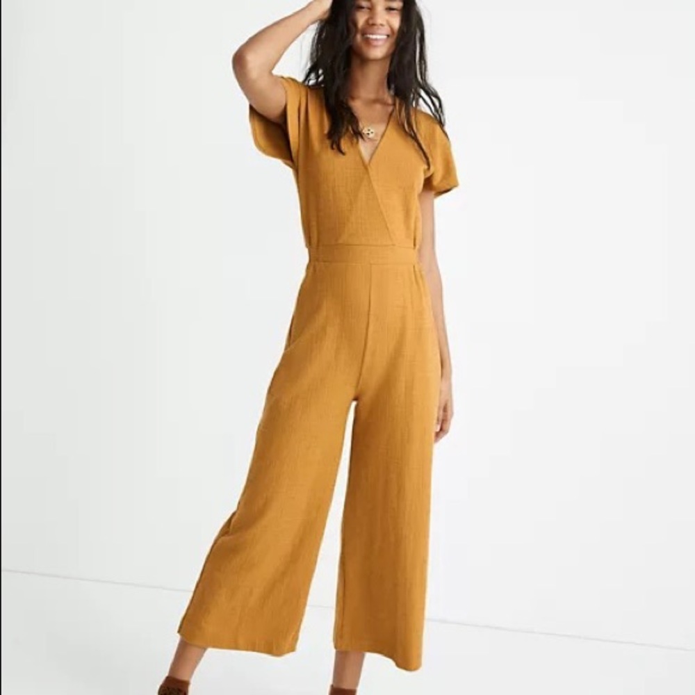 Brand New Madewell Texture & Thread Wide-Leg Wrap Jumpsuit Size S